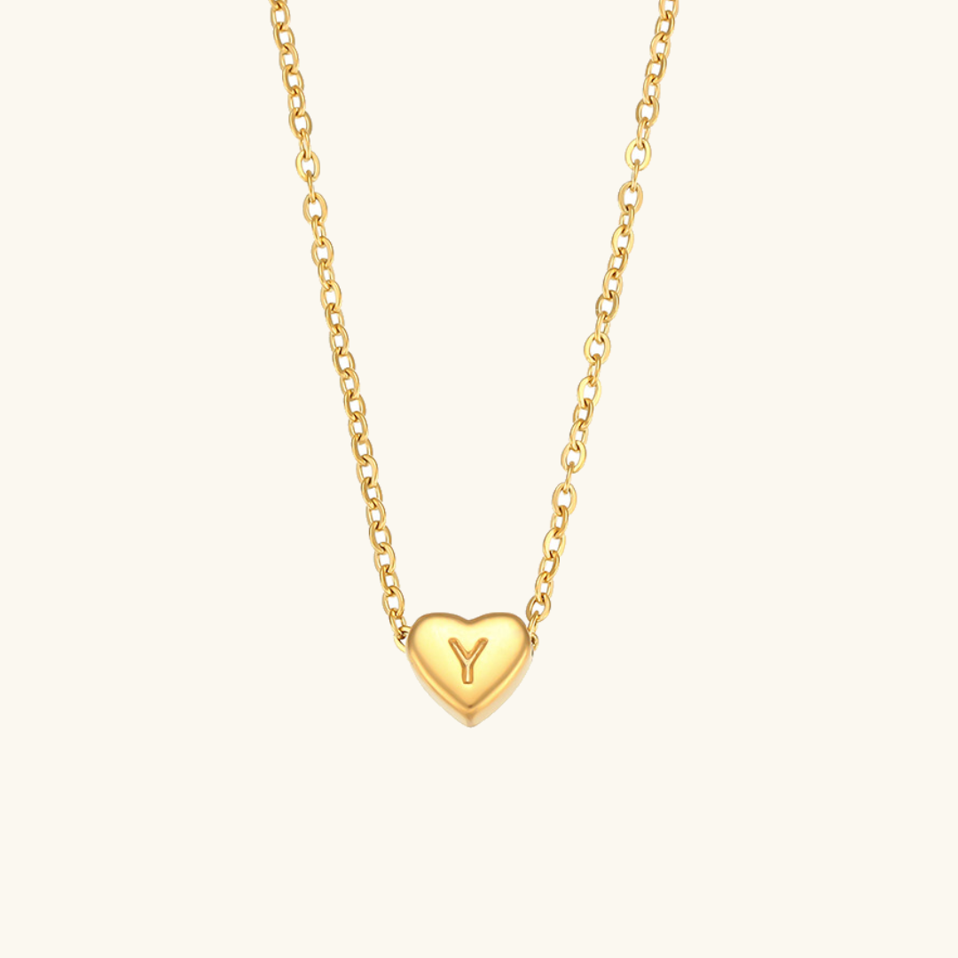 Heart Initial Gold Necklace Image