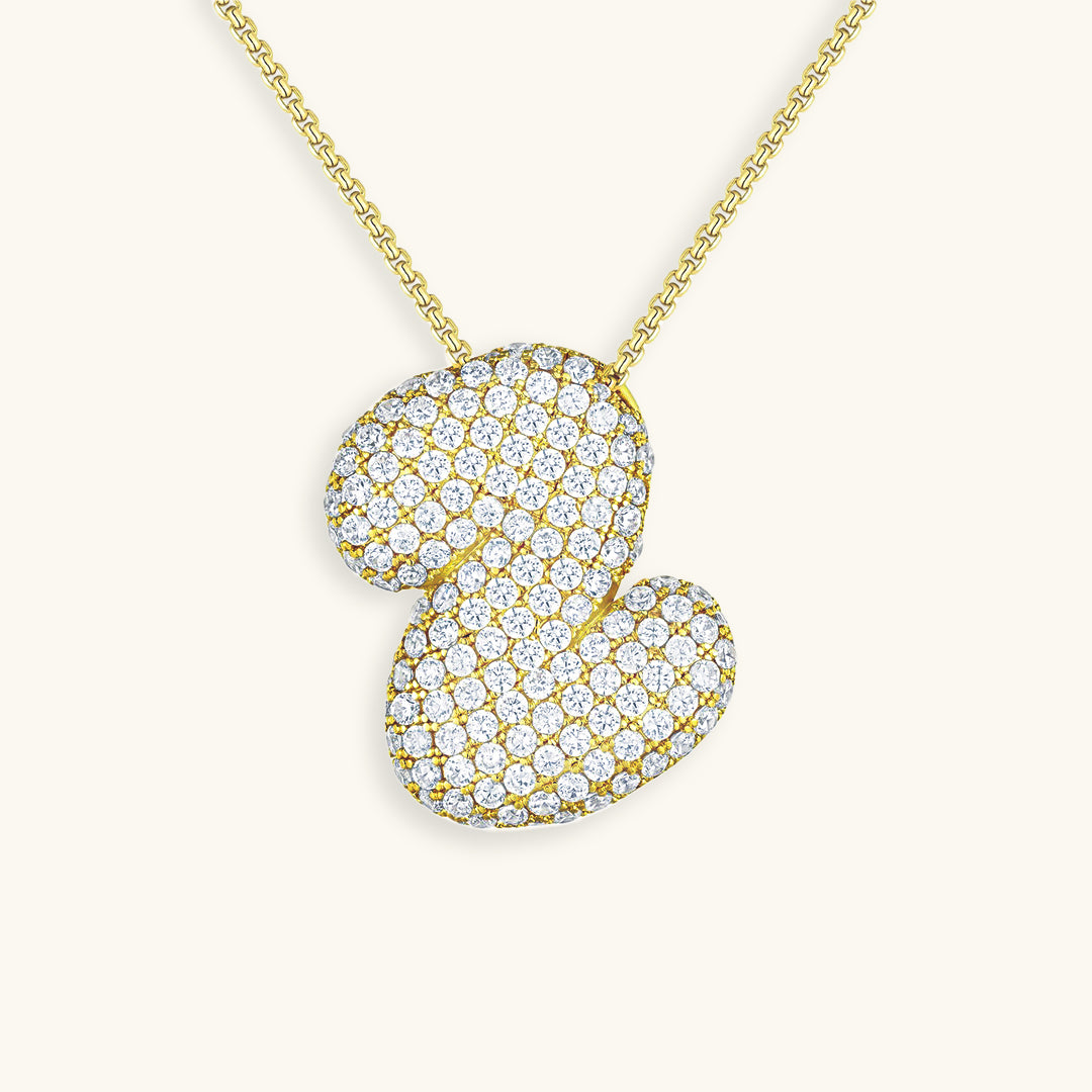 Bubble Initial Diamond Necklace Image