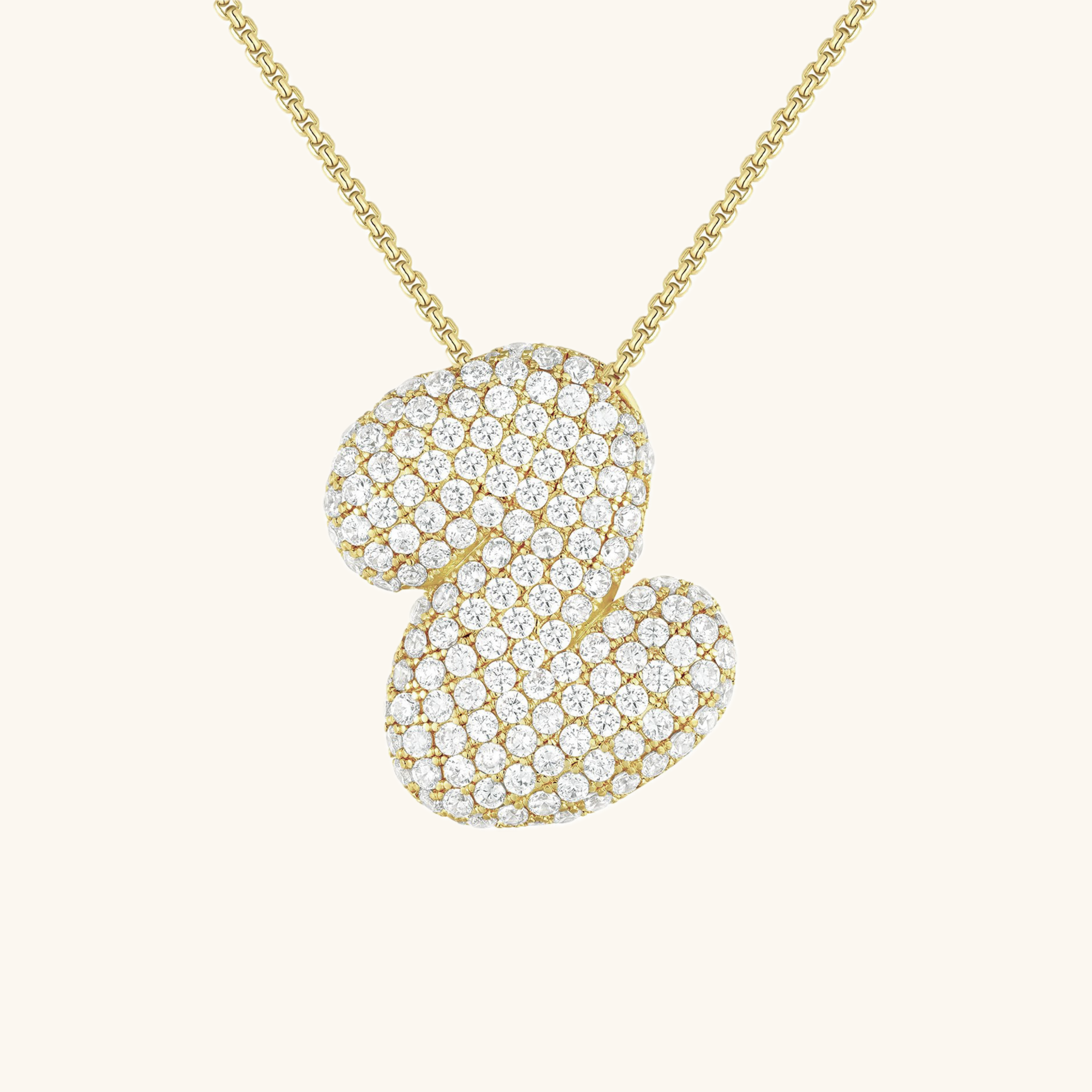 Bubble Initial Diamond Necklace Image