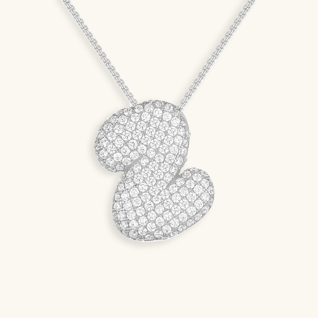 Bubble Initial Diamond Necklace Image