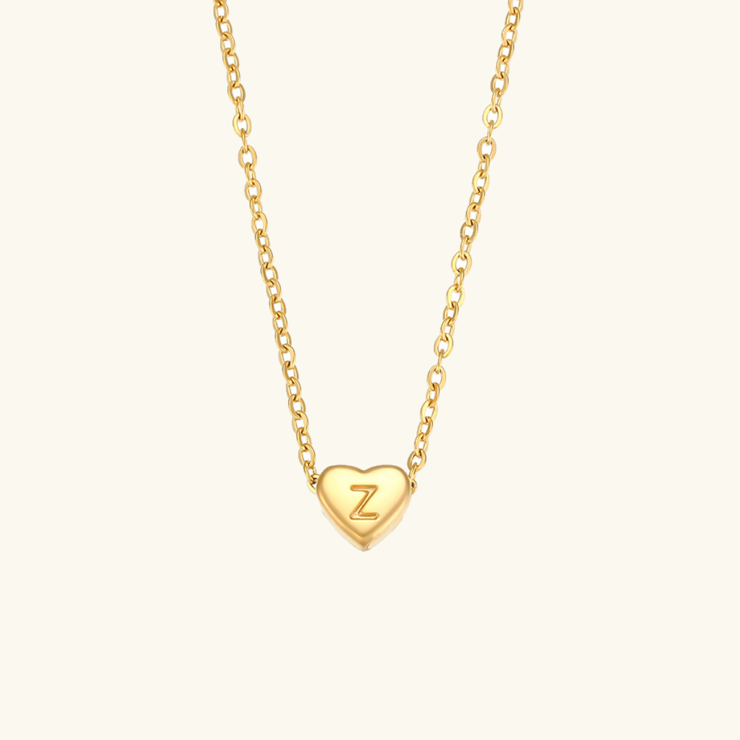 Heart Initial Gold Necklace Image