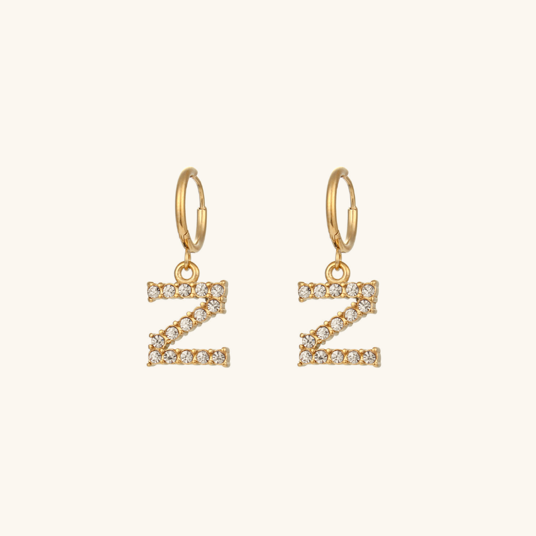 Wilhemina Initial Letter Earrings Image