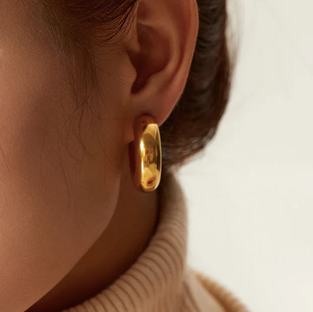 Natalia Chunky Gold Hoops Image