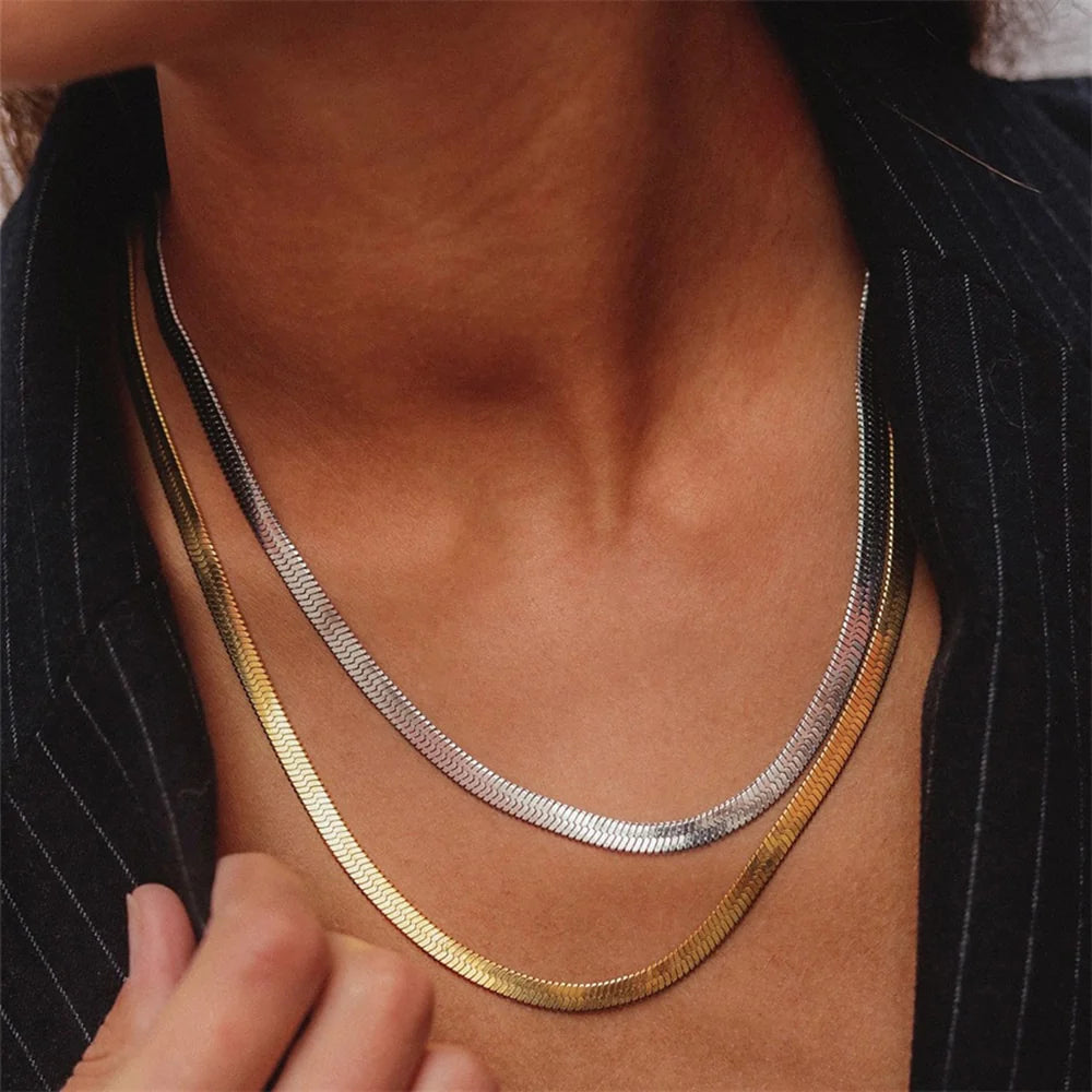Elizabeth Gold Herringbone Necklace