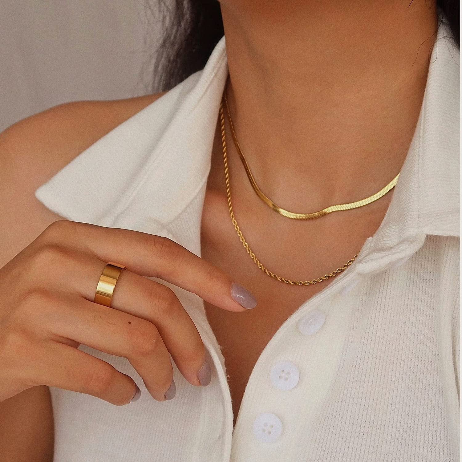 Hailey Layered Gold Chain Necklace Image