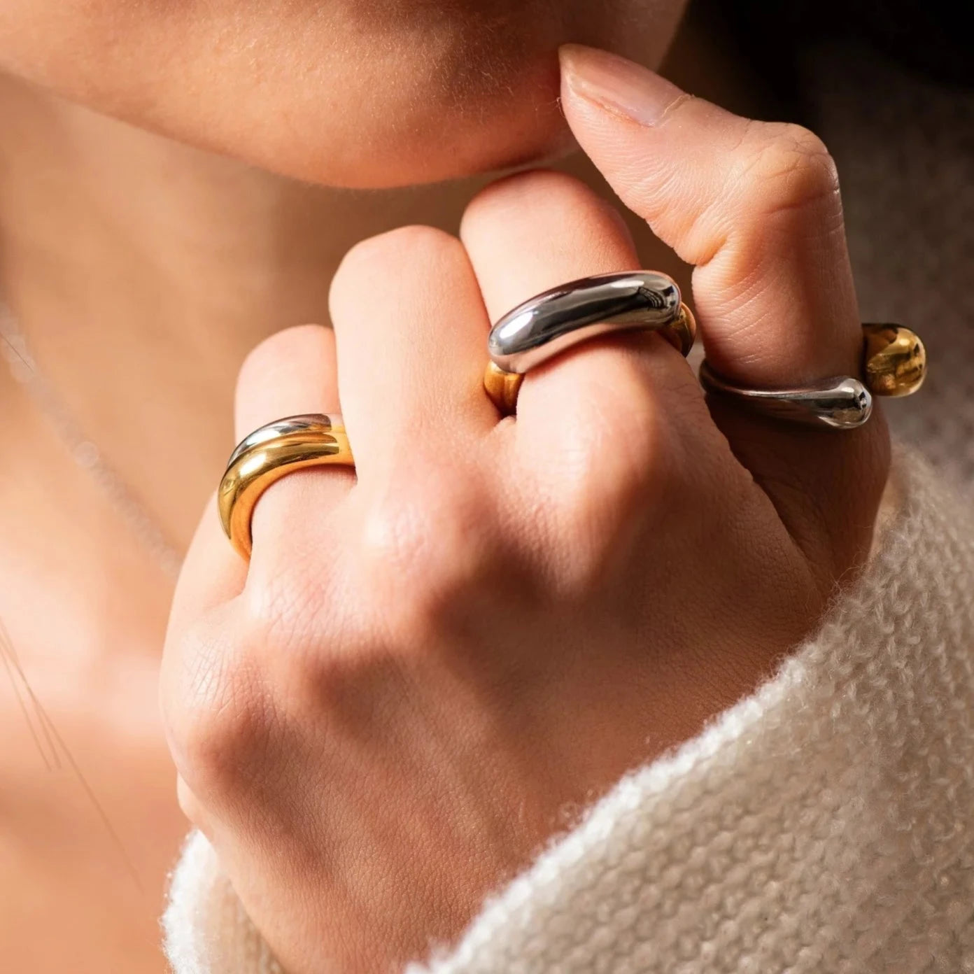 Seren Two Tone Gold Ring Image