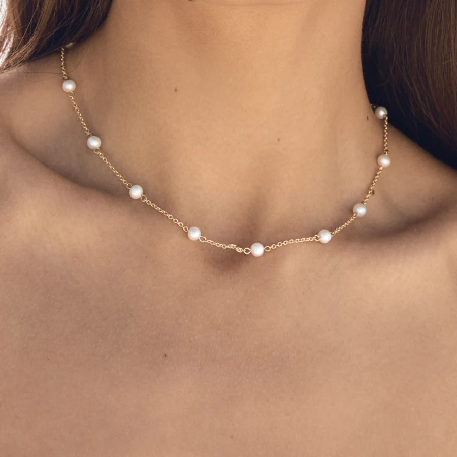 Nora Gold Pearl Necklace Image