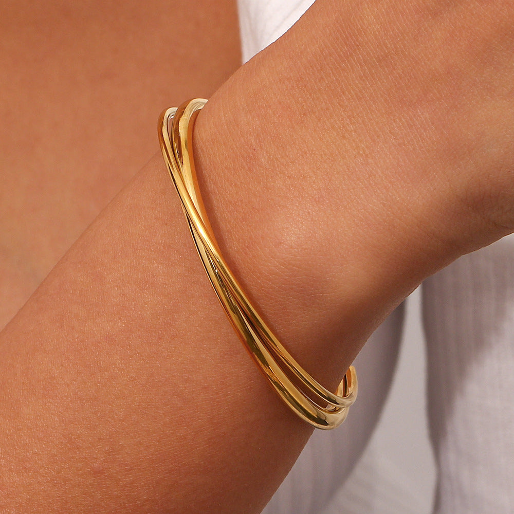 Rianne Layered Gold Bangle Image