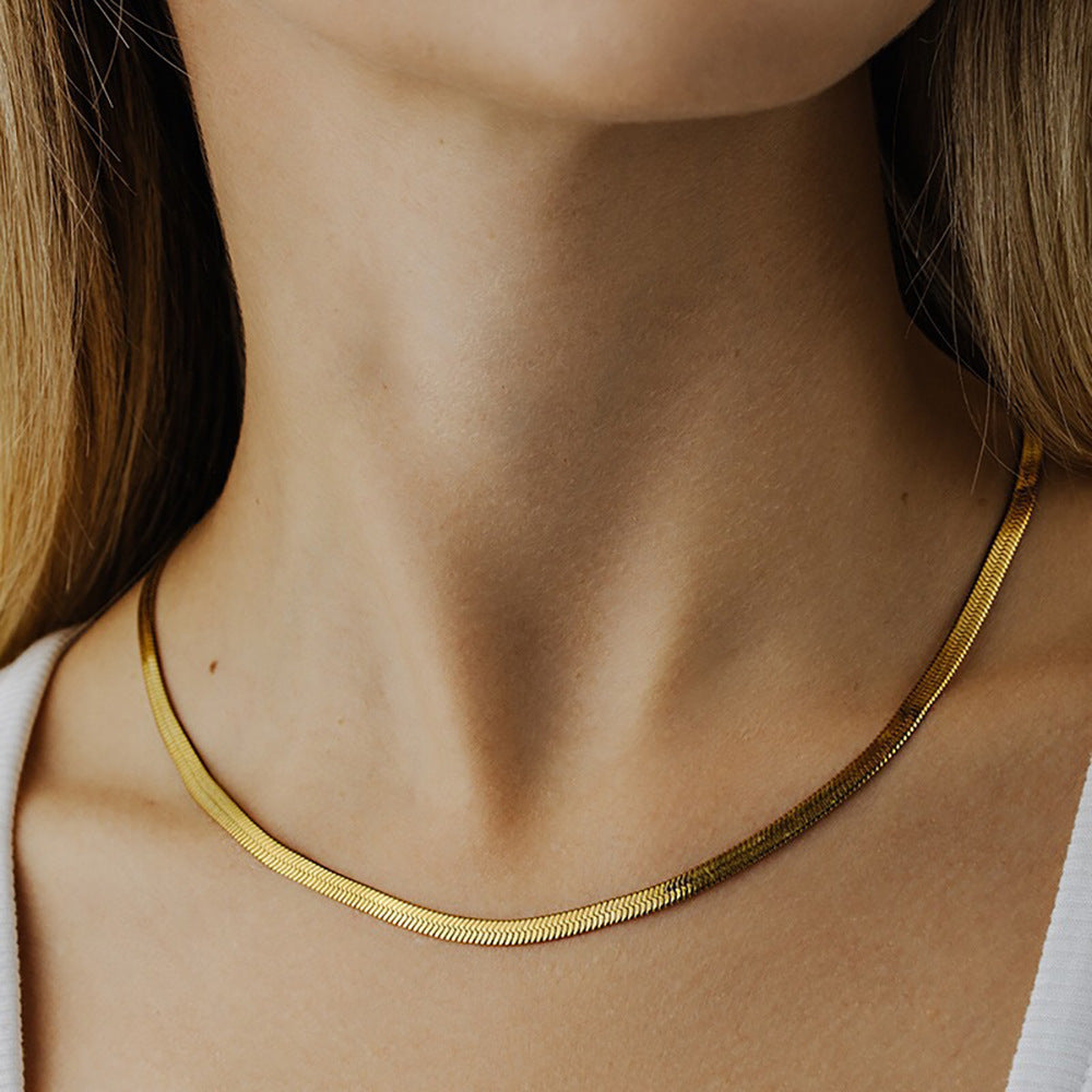 Elysian Gold Herringbone Necklace Image